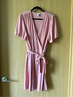 & Other Stories Blush Pink Faux Wrap Dress - EUR M (fits like US L/12)